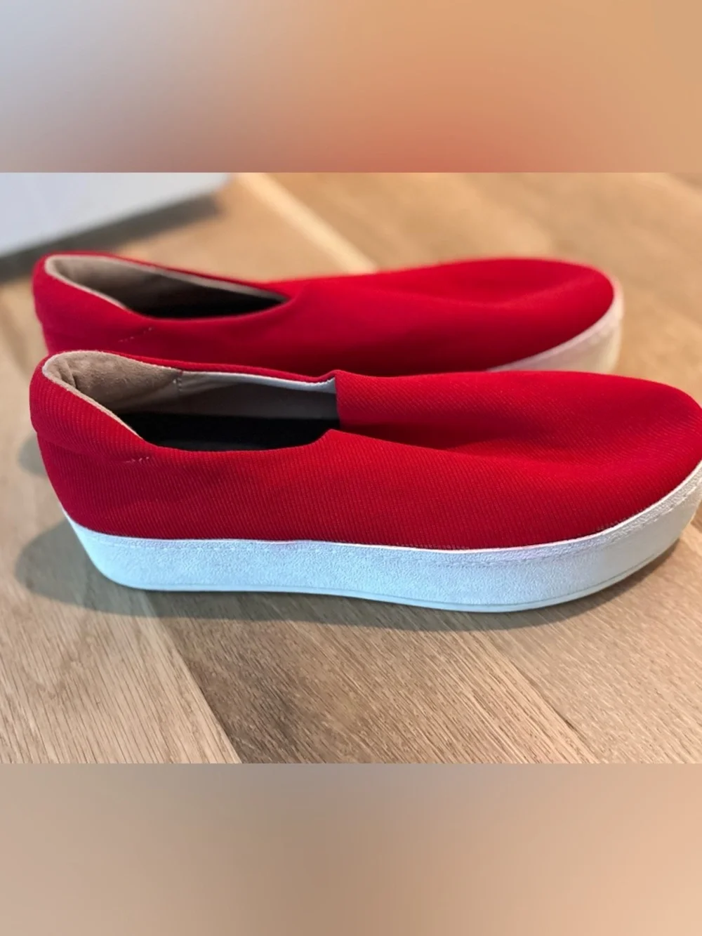 Opening Ceremony Red Slip-On Platform Sneakers